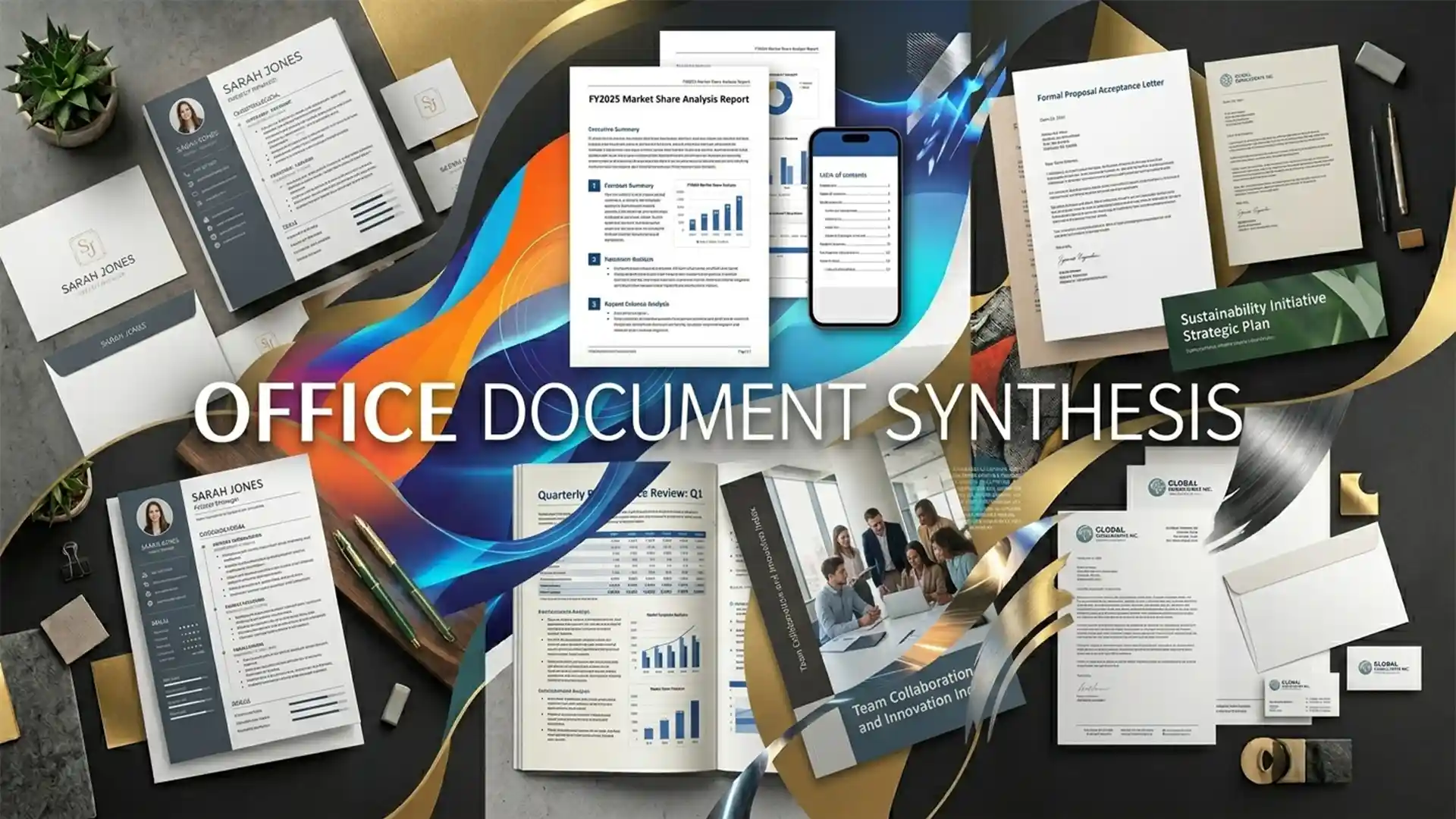 Multiple Microsoft Word documents combined into one professional layout