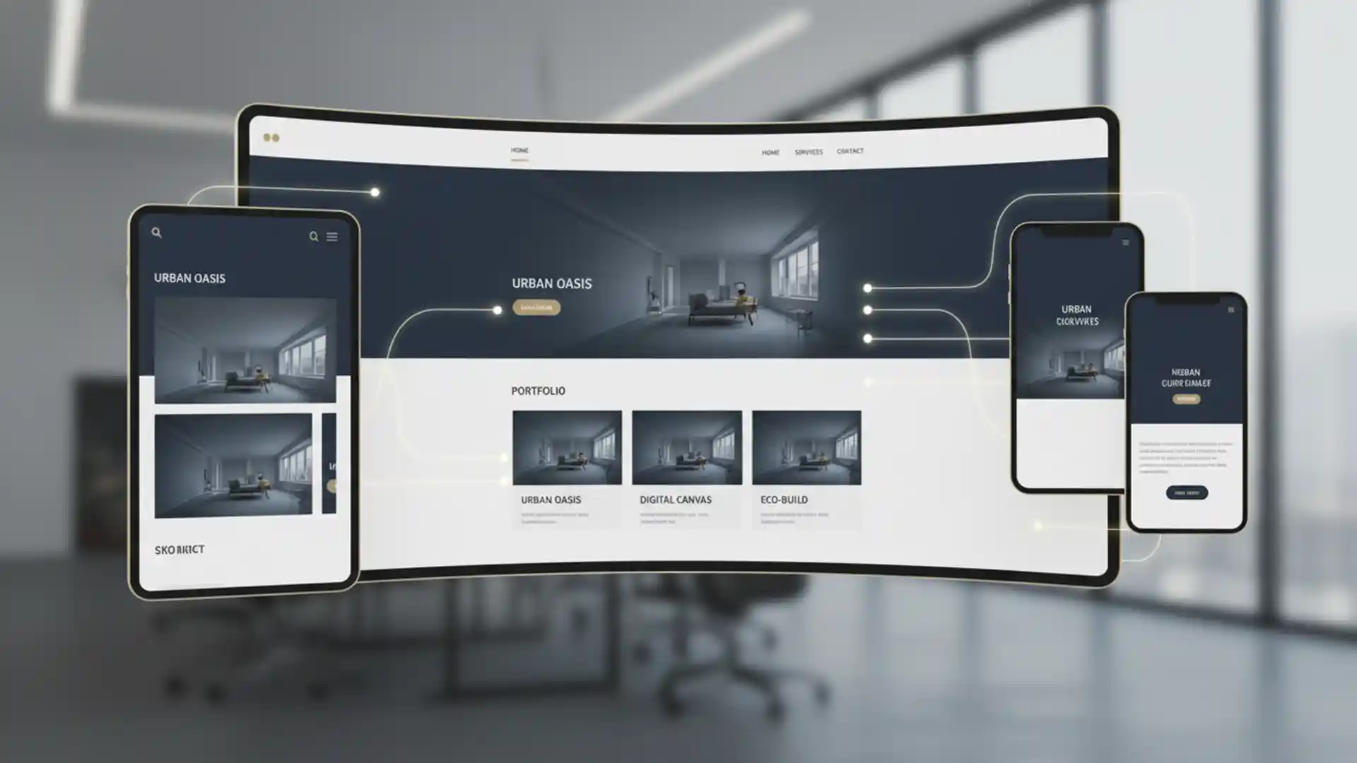 Modern website design layouts displayed together in one screen